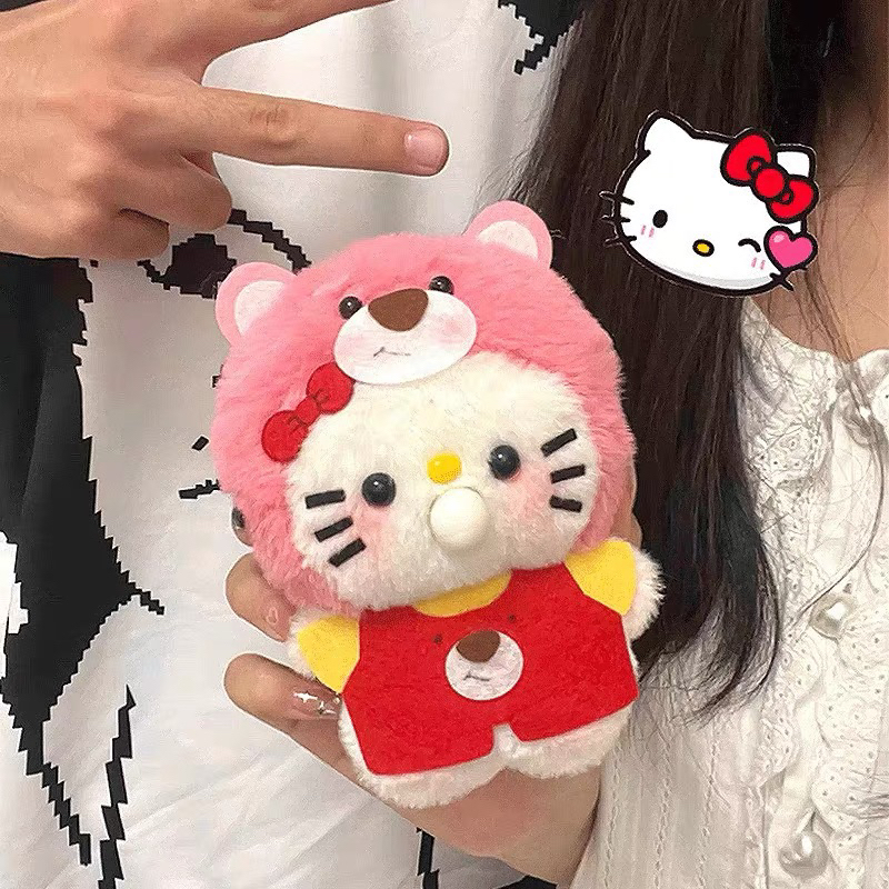 🎀  🍓Gấu Nhồi Bông Hello Kitty Thổi Bong Bóng Dễ Thương🎀