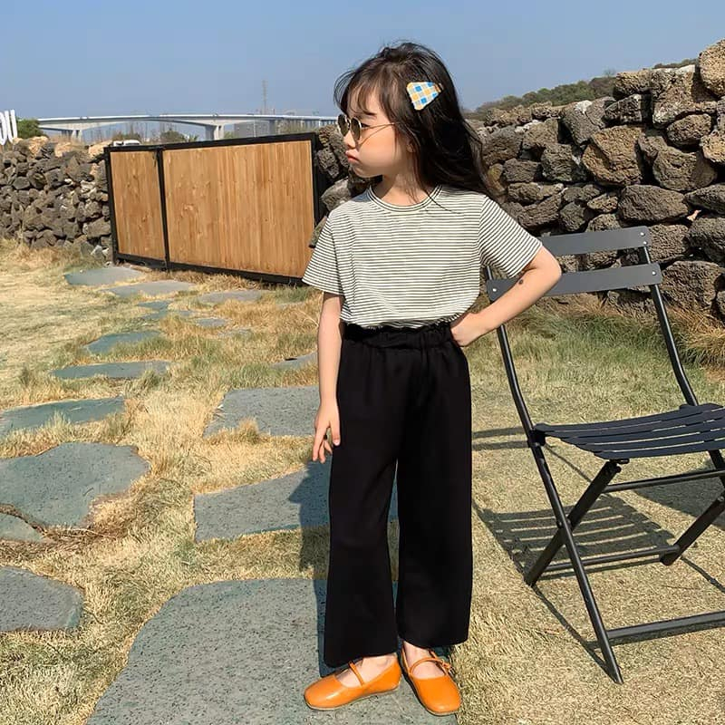 Quần culottes đen cạp chun bé gái