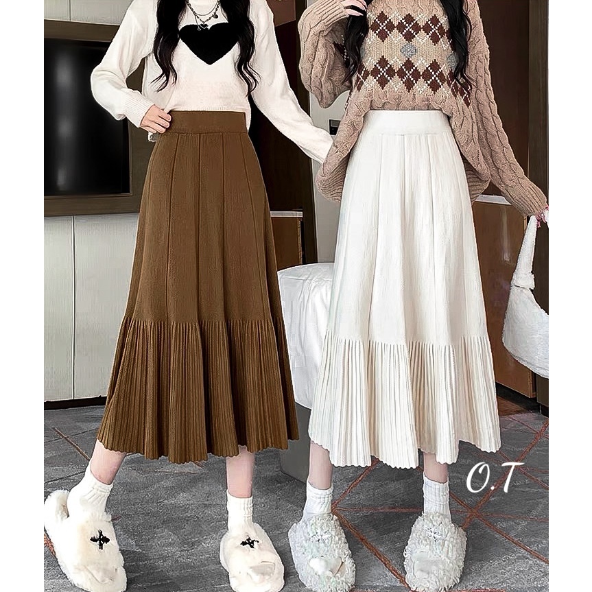 Chân váy len xoè đuôi cá new hàng QC freesize