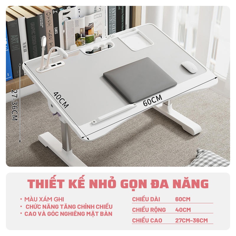 Bàn Học Thông Minh Gấp Gọn Đa Năng Có Khe Cắm Ipad, Có Thể Tùy Chỉnh Độ Cao Độ Nghiêng Mặt Bàn Tiện Lợi Đa Năng