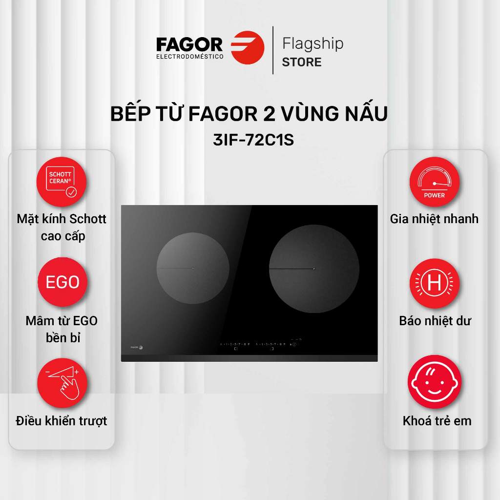 Bếp từ đôi FAGOR 3IF-72C1S