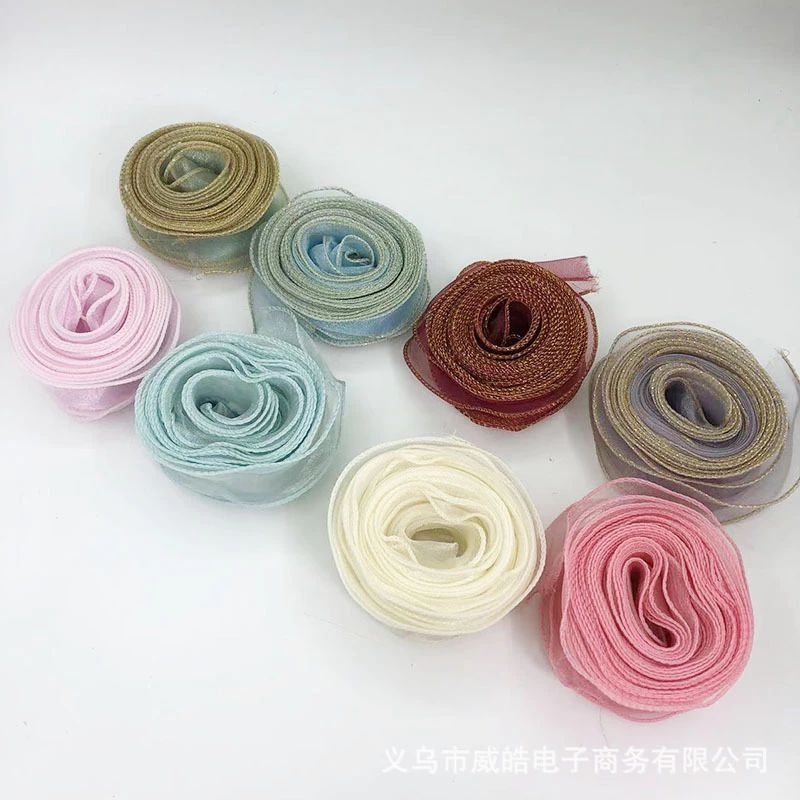 Ruy băng voan sóng 4cm về đủ màu