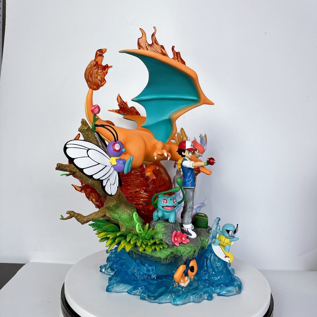 Mô hình Satoshi và Các Pokemon Siêu To  41CM Có Led, Figure Pokemon - Mô Hình Pokemon OngchumohinhMH518