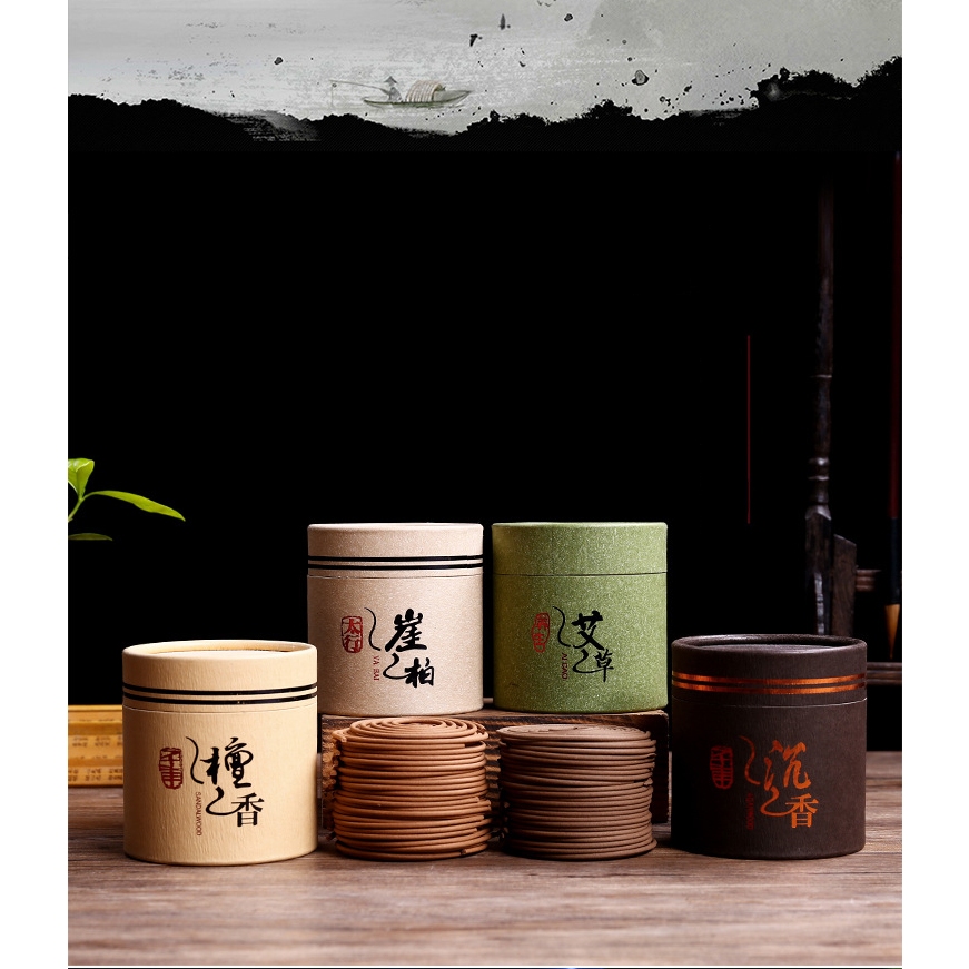 Hương cuộn Trầm Hương tự nhiên Gỗ đàn hương(1hộp 48 cuộn đơn)