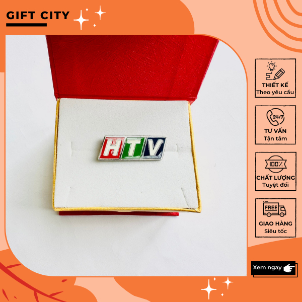 Pin cài áo HTV đồng mạ bạc cao cấp