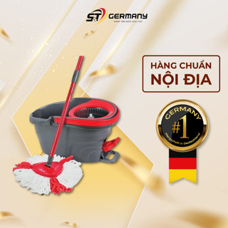 Cây lau nhà vileda turbo nội địa đức đỏ, bộ chổi lau nhà đầu tròn thông minh, đa năng germanysnt 170003