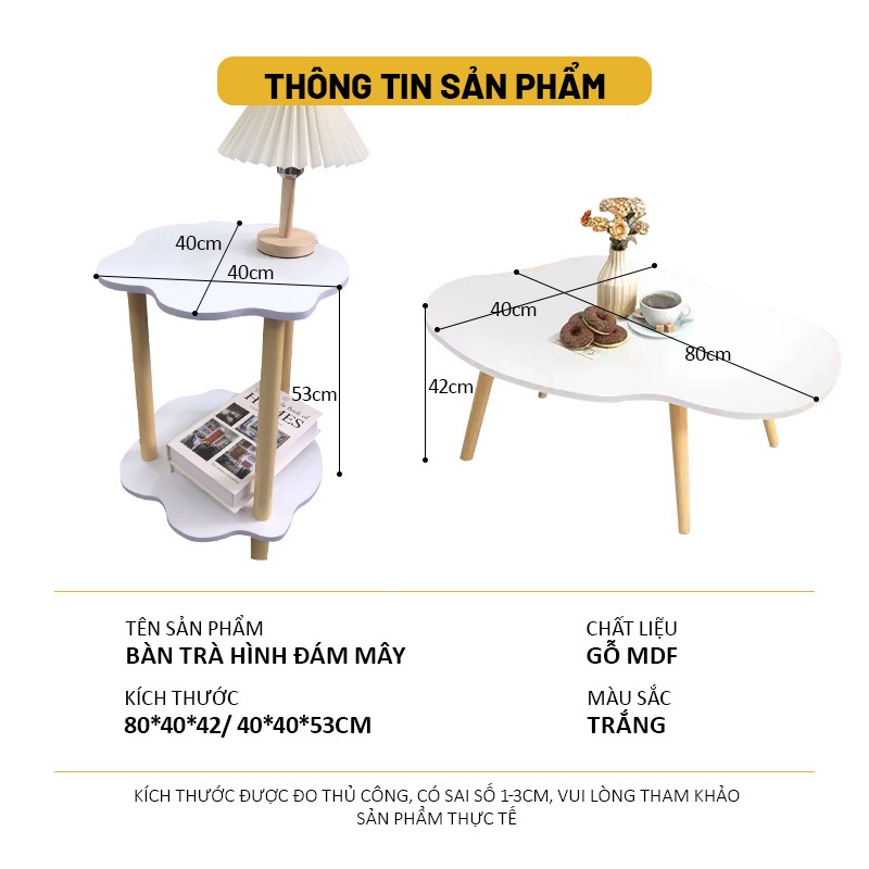 Bàn Trà Bàn Cafe Bàn Sofa Hình Dáng Xinh Xắn Phong Cách Hàn Quốc Hiện Đại Sang Trọng Thích Hợp Decor Gian Phòng