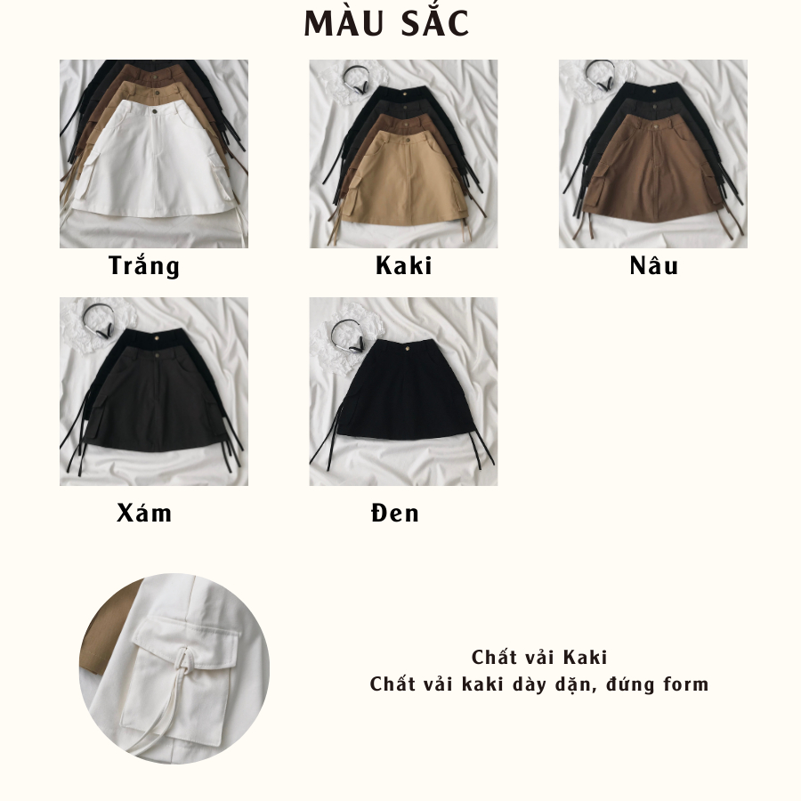 Chân váy ngắn nữ chất vải kaki ZIZY 3432 - Jemcloset