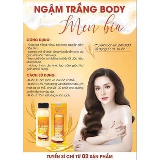 Ủ trắng body men bia, Body men bia Queenie chính hãng