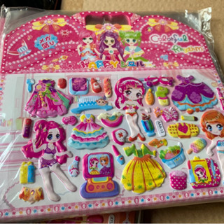  Combo 20 tờ Sticker công chúa thay đồ nổi 3d kèm tranh tô mặt sau 