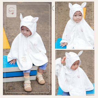 Áo choàng cho bé trai, bé gái họa tiết thỏ con Luxry kiểu dáng cánh dơi đáng yêu vải sợi tre và cotton dặn