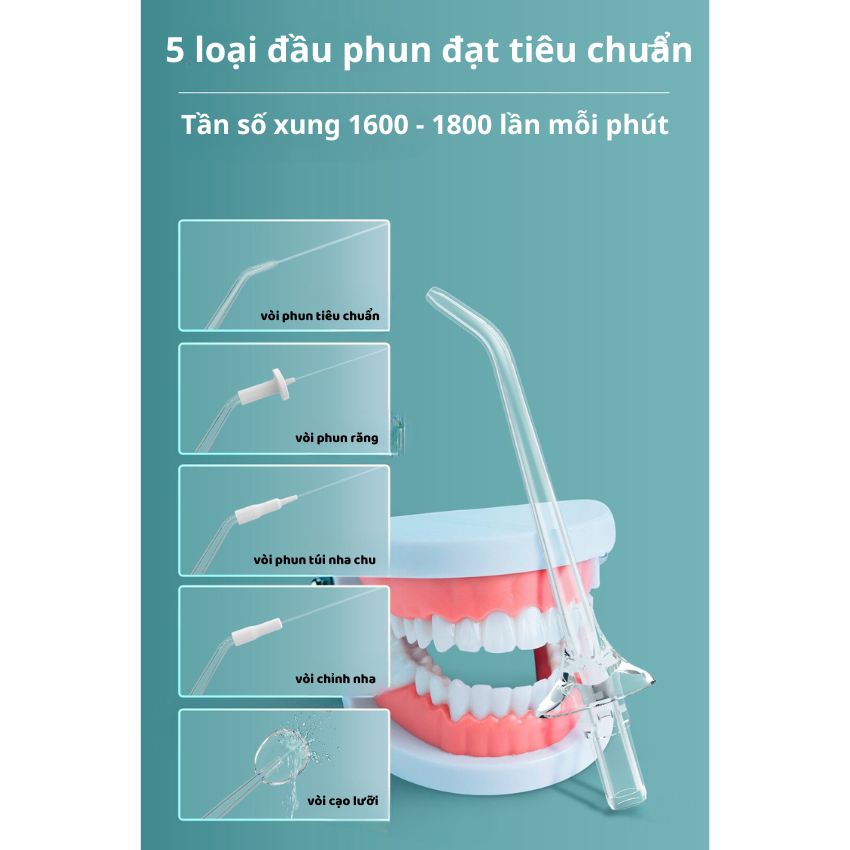 Máy Tăm Nước KAW Hàng Chính Gãng Fullbox Phụ Kiện Kèm 4 Đầu Tăm Khác Nhau Cho Mọi Loại Răng