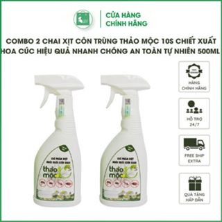 [ Set 2 Chai] Bình Xịt Diệt Ruồi, Muỗi, Kiến, Gián, Mối - Thảo Mộc 10s 100% Sinh Học | Chai 500ml [Hàng chính hãng]
