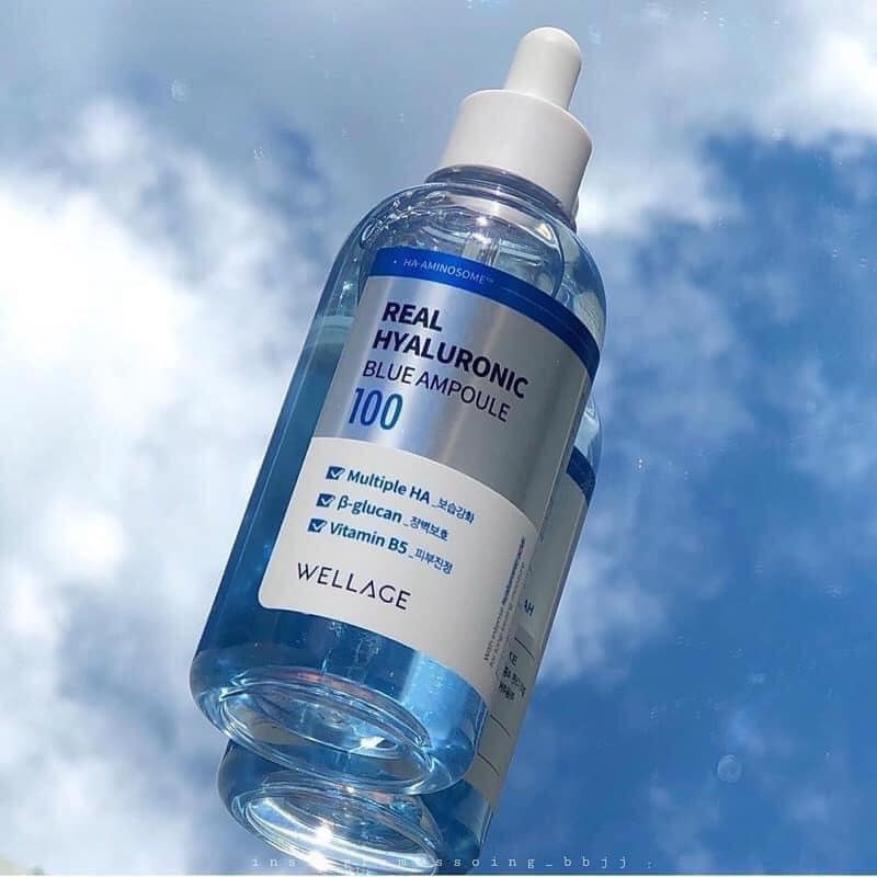Serum Cấp Ẩm Wellage HA Real Hyaluronic Blue 100 Ampoule 75ml