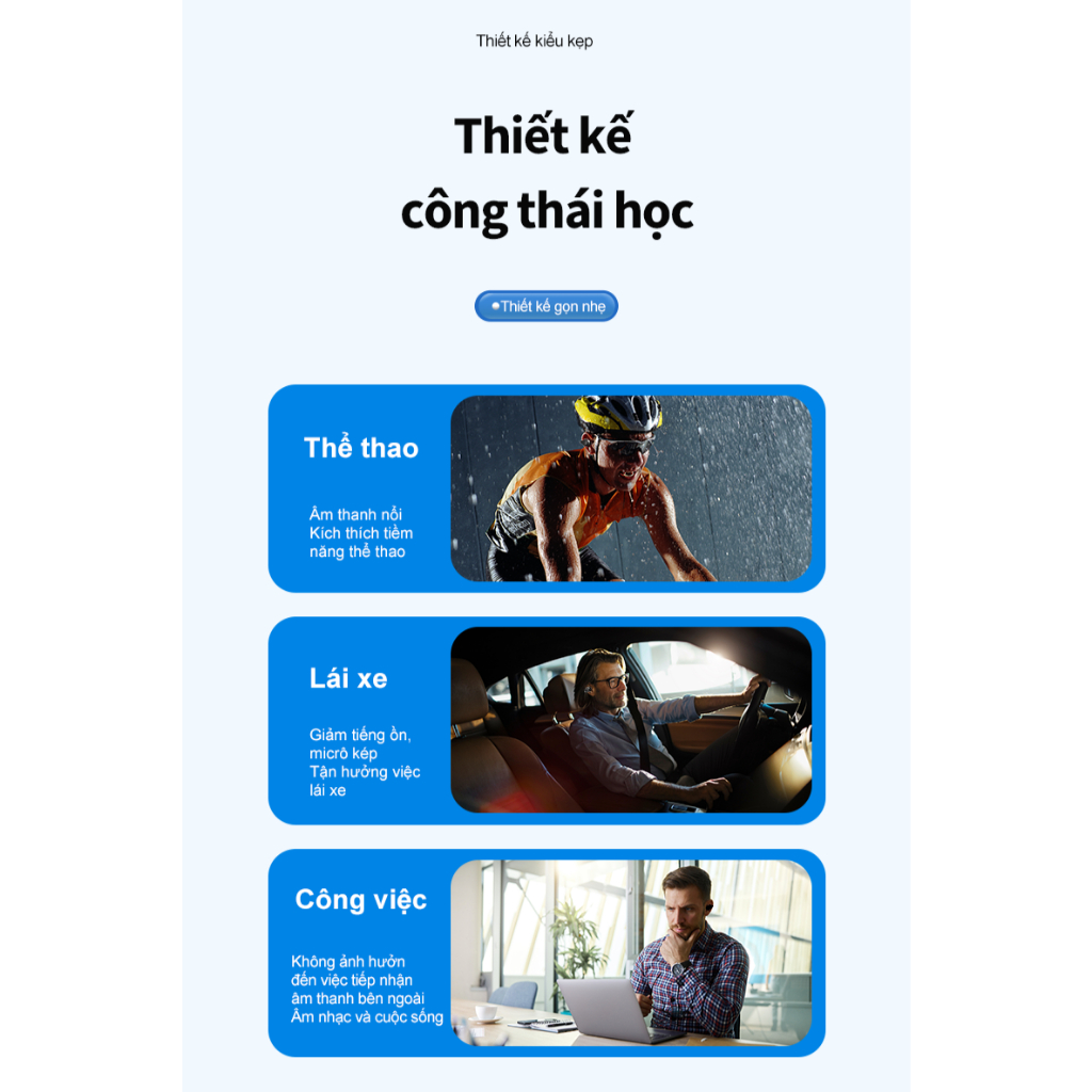 TAI NGHE BLUETOOTH, KHÔNG DÂY, DẪN TRUYỀN XƯƠNG AMGRAS SPACEBUD III PRO, TRUE WIRELESS EARPHONE 3C30