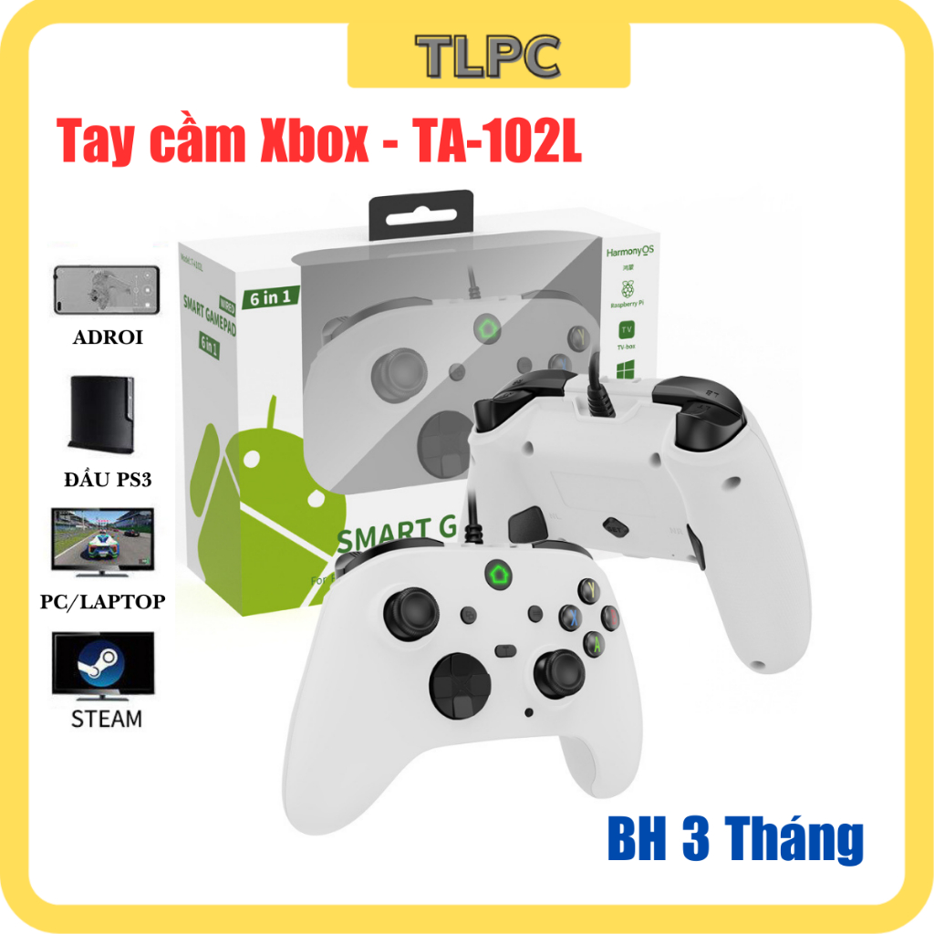 Tay cầm Chơi Game Xbox có dây TA 102L 360 độ rung dùng cho PC Laptop, PS3, ĐT , adroi chơi full skill siêu mượt