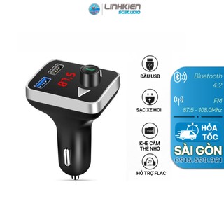 🔥GIÁ SỈ🔥 Bộ Phát Sóng Bluetooth FM 3.1A Ô Tô Cổng USB Kép Sạc Nhanh Không Dây Chỉnh Tần Số Âm Nhạc