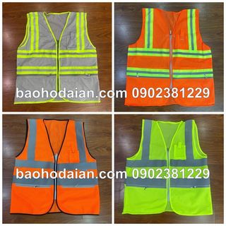 Áo ghi lê lưới phản quang 3 kéo khoác ngoài  - 4 màu lựa chọn
