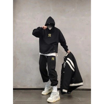 Bộ hoodie thu đông NY nhũ nam nữ, chất nỉ tàu dầy dặn không xù , mũ 2 lớp, thời trang nhimstore999