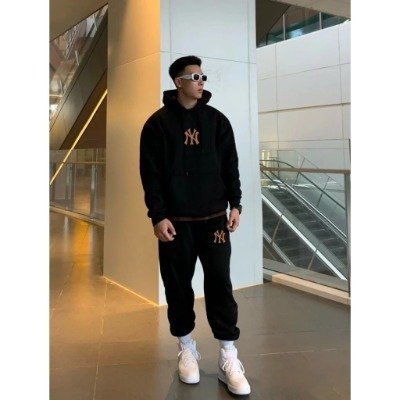 Bộ hoodie thu đông NY nhũ nam nữ, chất nỉ tàu dầy dặn không xù , mũ 2 lớp, thời trang nhimstore999
