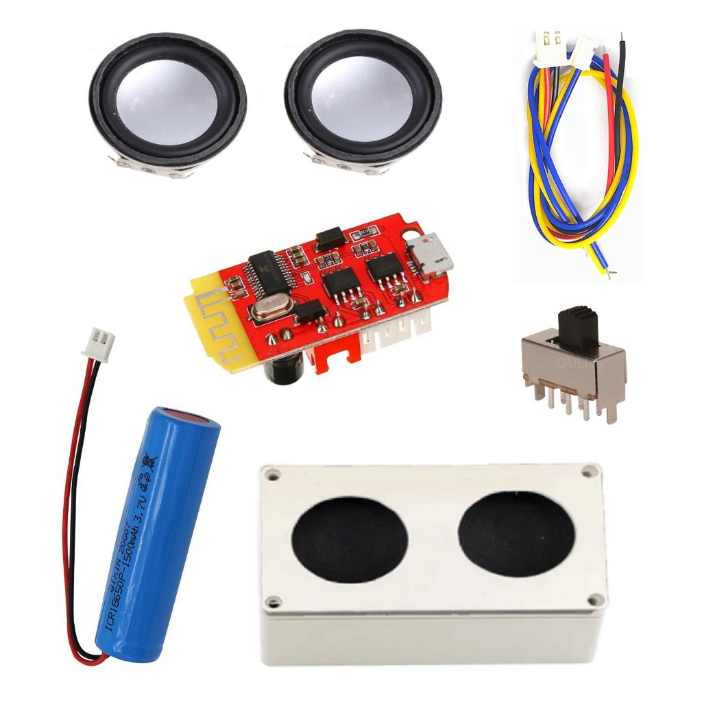 Combo chế loa bluetooth 1.4 inch 36mm 2x3W Hộp nhựa khoét sẵn lỗ DIY loa toàn dải