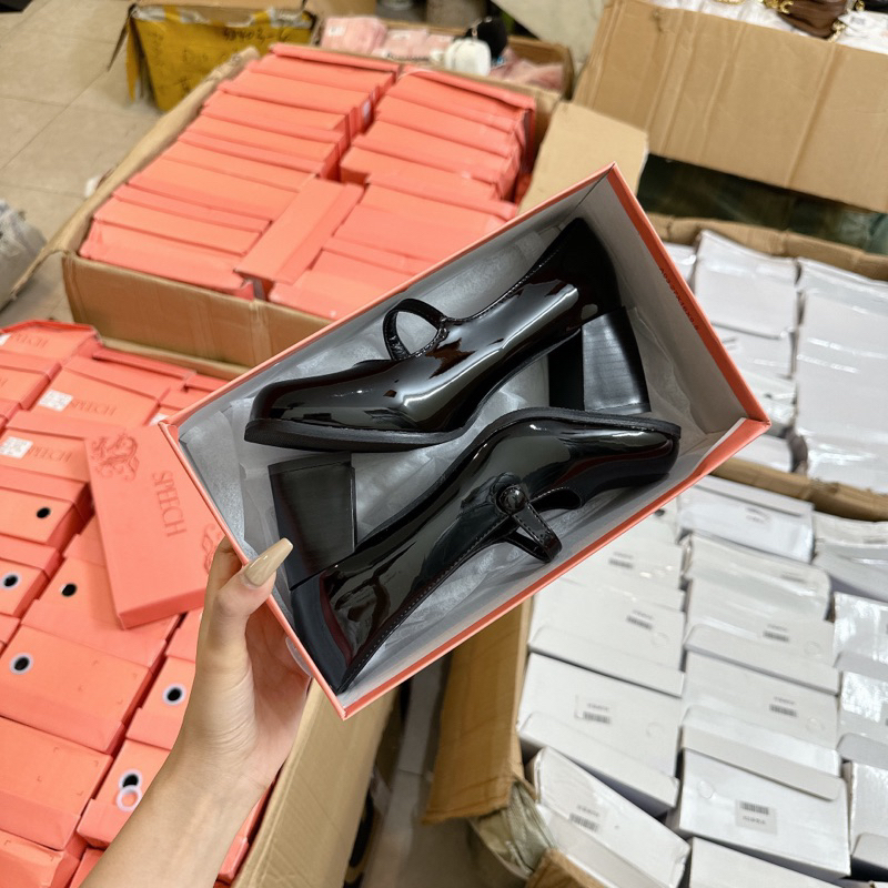 MÃ 313-4 GIẦY CAO GÓT NỮ MARY JANE DA BÓNG QUAI NGANG CÚC