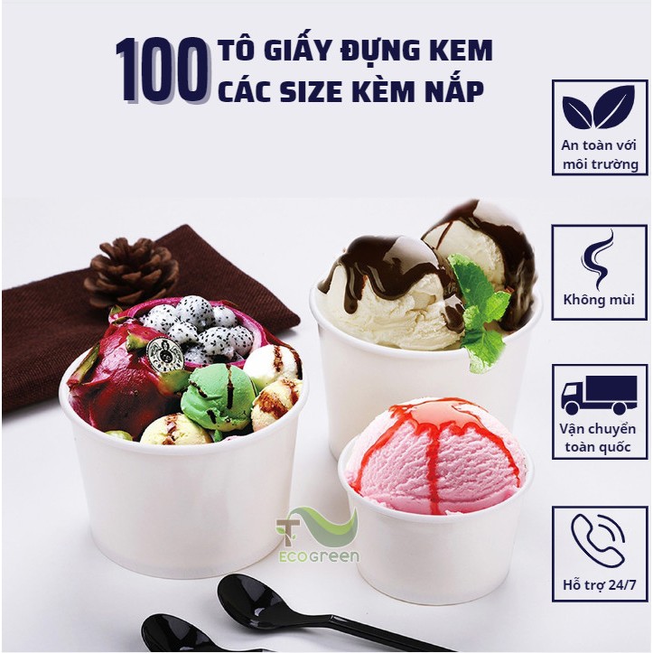 SET 100 Tô Đựng Kem, Hũ Sốt Kèm Nắp Nhựa Chắc Chắn Dùng 1 Lần An Toàn Thân Thiện Với Môi Trường