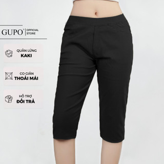 Quần Lửng Kaki Nữ GUPO Quần Kaki Nữ Qua Đầu Gối Co Giãn Bigsize 40 80kg