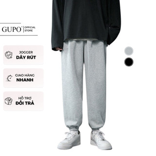 Quần jogger dây rút nam nữ GUPO ống rộng dáng thụng unisex big size 100kg