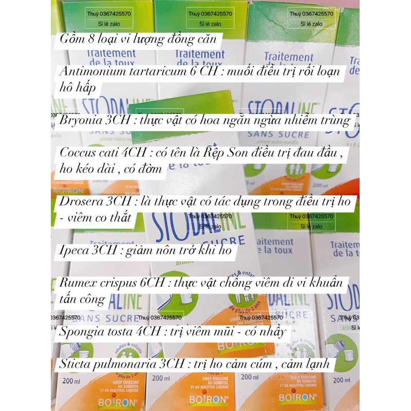 Siro Ho khan - ho đờm - viêm họng - vi lượng đồng căn Stodaline Boiron cho bé 2y+