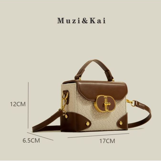 🌸Hàng Order🌸 Túi Xách Muzi&kai Chính Hãng Da Chần Đồ Hoạ Khoá Gập Gài Quai Da Đeo Sang Chảnh Nữ Tính 🌸 Quảng Châu