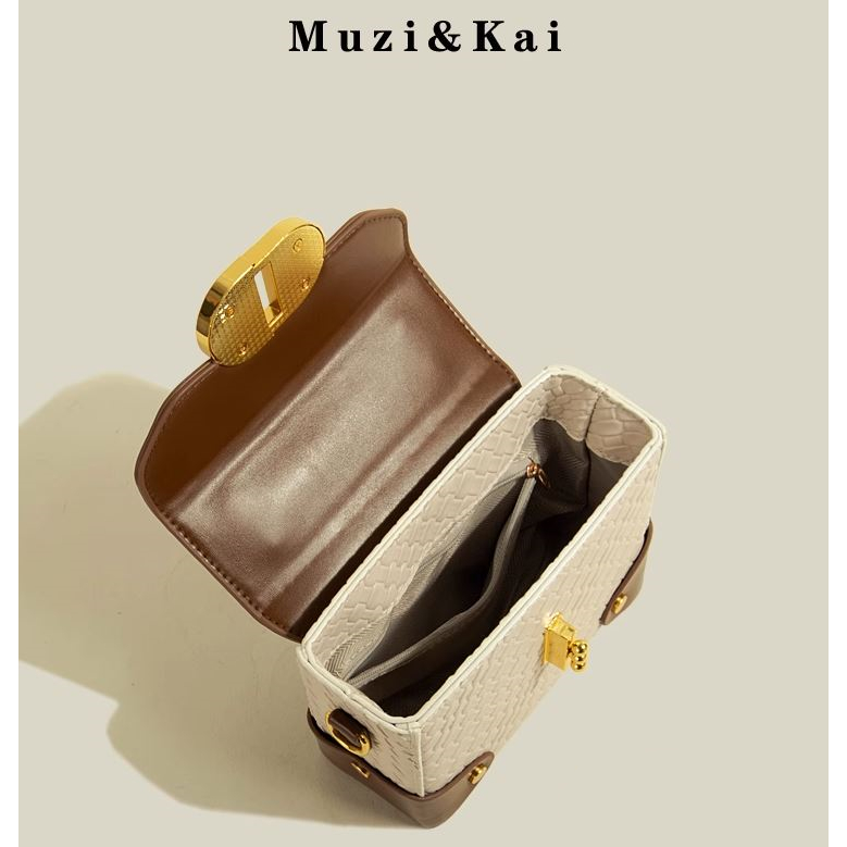 🌸Hàng Order🌸 Túi Xách Muzi&kai Chính Hãng Da Chần Đồ Hoạ Khoá Gập Gài Quai Da Đeo Sang Chảnh Nữ Tính 🌸 Quảng Châu