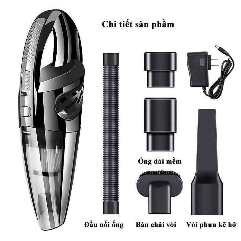 Máy Hút Bụi Cầm Tay AYUMO Cao Cấp - Thiết Kế Không Dây Tặng Kèm Đầu Hút - Lực Hút 18000PA Siêu Mạnh