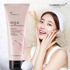 Sữa Rửa Mặt Chiết Xuất Gạo The Face Hàn Quốc Tuýp 150ml Giúp Da Sáng Mịn Rạng Ngời (Rice Water Bright Cleansing Foam)