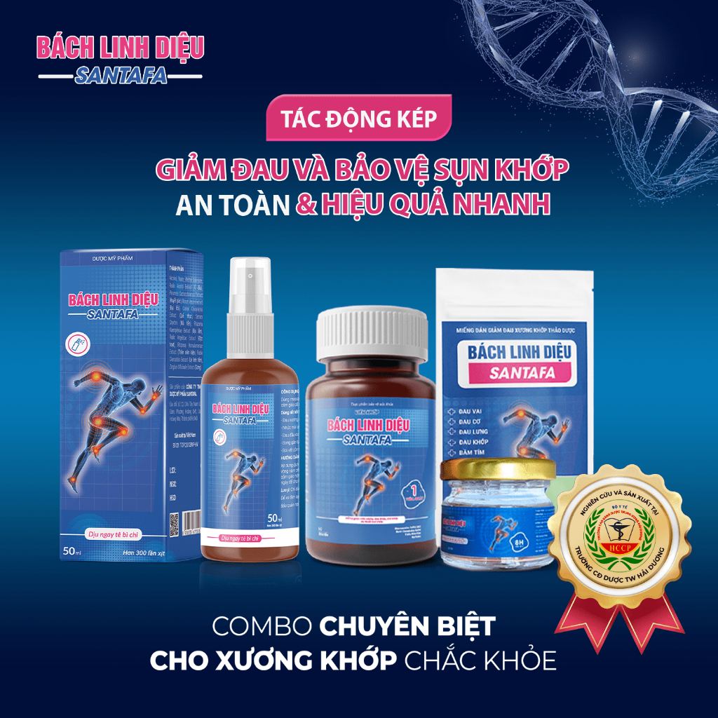Xịt Bách Linh Diệu SANTAFA - Hỗ trợ giảm đau, giảm tê bì chi nhanh chóng - Chai 15ml