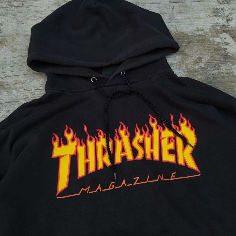 Hoodie Thrasher Lửa Skate board cao cấp, nỉ mùa đông đường phố dày dặn, dễ phối đồ