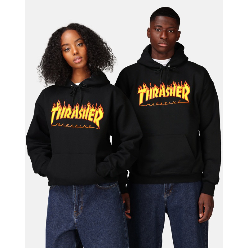 Hoodie Thrasher Lửa Skate board cao cấp, nỉ mùa đông đường phố dày dặn, dễ phối đồ