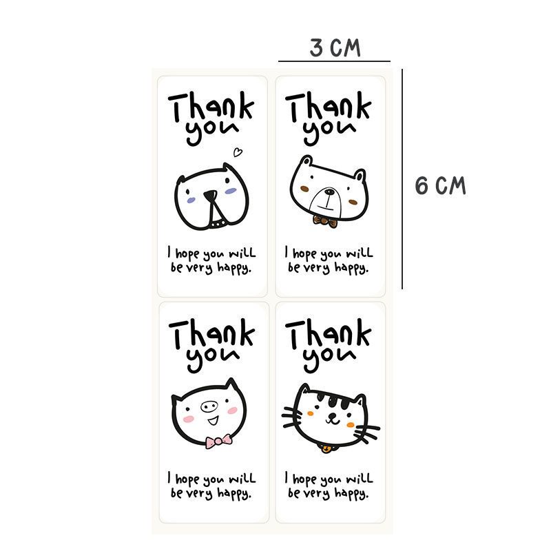 Em niêm phong cảm ơn, nhãn dán thank you, tem thank you hình mặt trời đáng yêu, nhiều mẫu