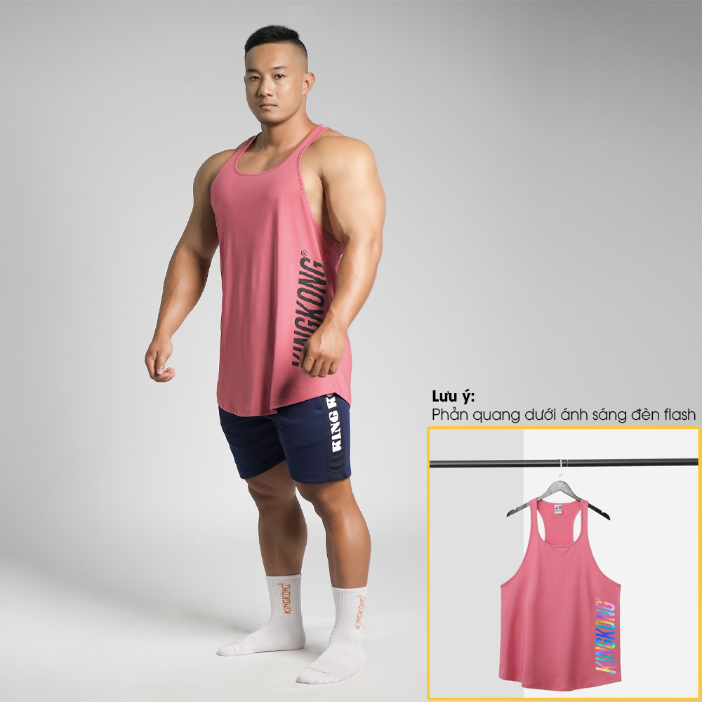 Áo Ba Lỗ Tanktop In Chữ Phản Quang 7 Màu Co Dãn 4 Chiều - Local Brand TB KINGKONG SPORT WEAR