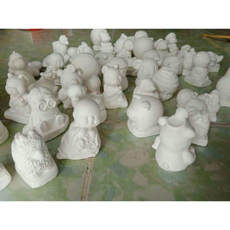 Combo 5 tượng thạch cao mini size 5-6cm siêu kute kèm màu và cọ
