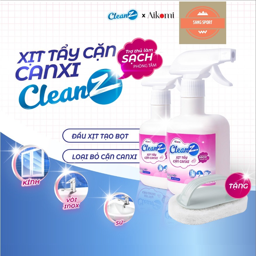 Chai Xịt Tẩy Cặn Canxi CleanZ Chống Ăn Mòn Inox Vệ Sinh Vòi Rửa, Vòi Sen, Vách Kính