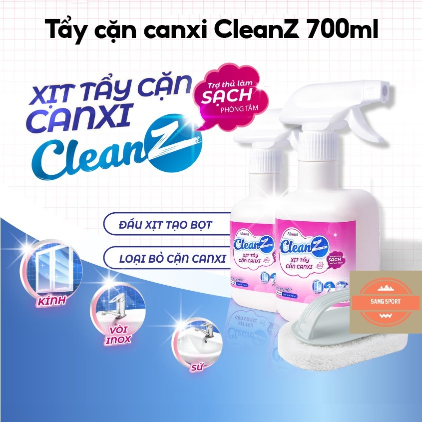 Chai Xịt Tẩy Cặn Canxi CleanZ Chống Ăn Mòn Inox Vệ Sinh Vòi Rửa, Vòi Sen, Vách Kính