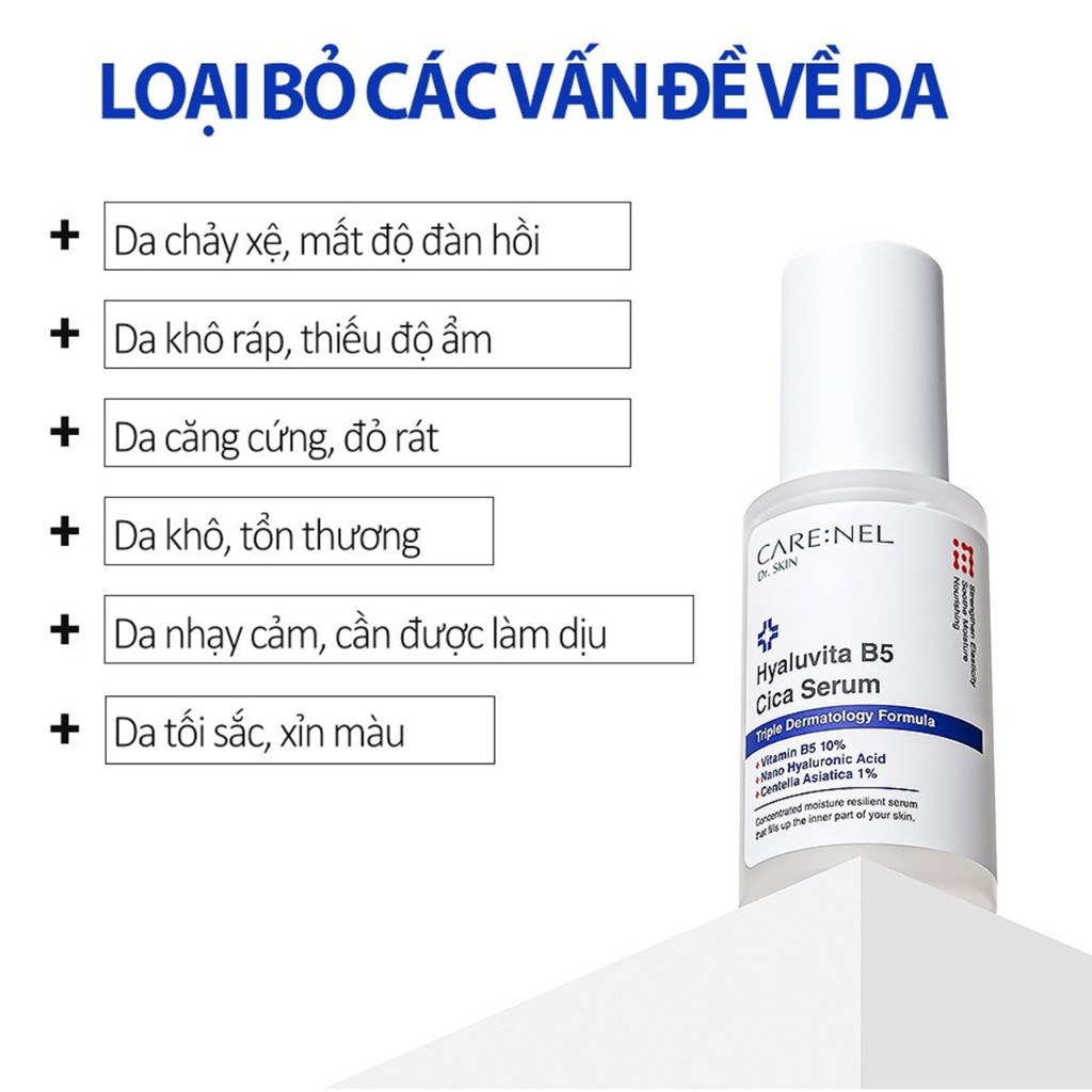 Tinh Chất Care:Nel Mờ Thâm Mụn Và Sẹo, Cấp Ẩm, Làm Dịu Và Trắng Sáng Da Hyaluvita B5 Cica Serum 30ml