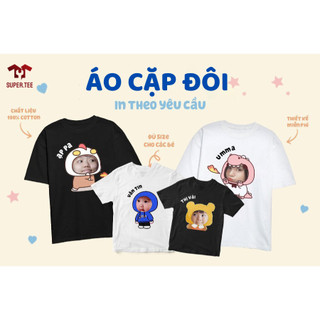 In áo thun theo yêu cầu cặp đôi valentine áo thun cặp đôi năm nữ tình yêu, áo đôi đẹp, áo đôi ghép mặt dễ thương có shop