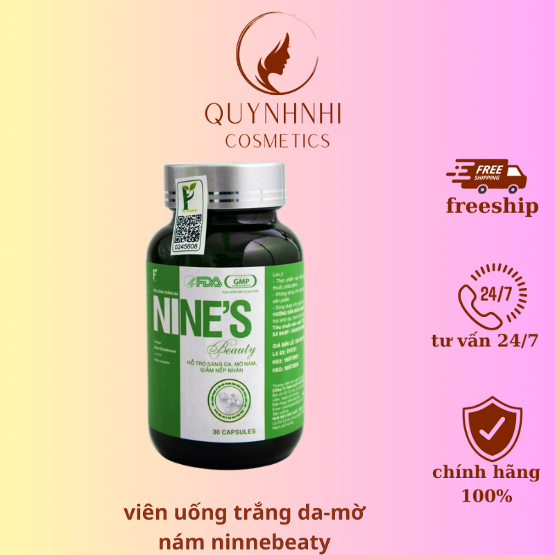 Viên Uống Trắng Da Nine’s Beauty Hộp 30 Viên Giúp Làm Trắng Da, Mờ Nám Giảm Vết Thâm, Duy Trì Trẻ Hóa Làn Da- chính hãng