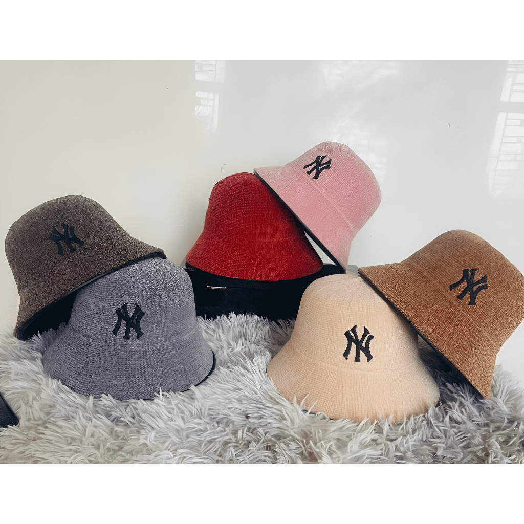 Mũ bucket, mũ nhung tai bèo thêu nhiều màu thời trang cho nữ