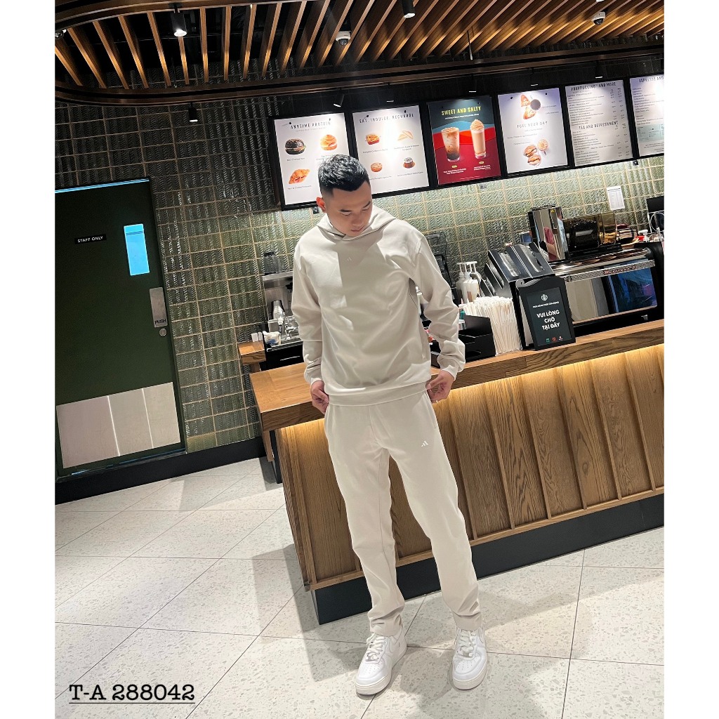 Bộ Nỉ Hoodie A Di Dớt In Logo Sau Lưng Siêu Ngầu - Bộ Nỉ Cao Cấp Dành Cho Nam