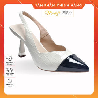 Giày cao gót mũi nhọn 8cm merly 1497, giày slingback hàng hiệu, giày bít mũi nữ, giày công sở nữ êm chân