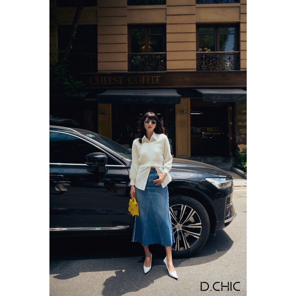 Chân váy jean viền tua rua D.CHIC MS: 388024