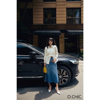 Chân váy jean viền tua rua d.chic ms: 388024